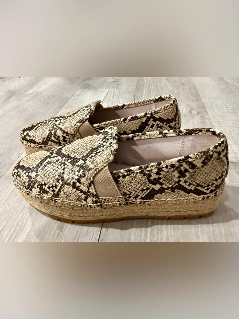 Circus by Sam Edelman Snake-Print Espadrille Platform Loafers